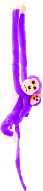 Maskotka Lean Toys Małpka z dzieckiem Fioletowa 70 cm 16829 (5905884451465) - obraz 1