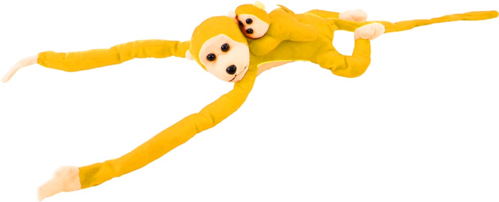 М'яка іграшка Lean Toys Мавпа з дитинчам Жовта 70 см 16831 (5905884451489) - зображення 2