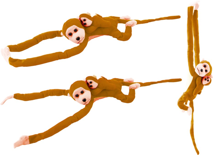 Maskotka Lean Toys Małpka z dzieckiem Jasnobrązowa 70 cm 16833 (5905884451502) - obraz 4