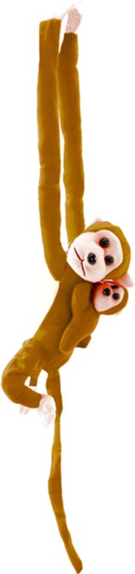 Maskotka Lean Toys Małpka z dzieckiem Ciemnobrązowa 70 cm 16834 (5905884451519) - obraz 3