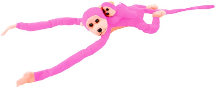 Maskotka Lean Toys Małpka z dzieckiem Różowa 90 cm 16836 (5905884451533) - obraz 2