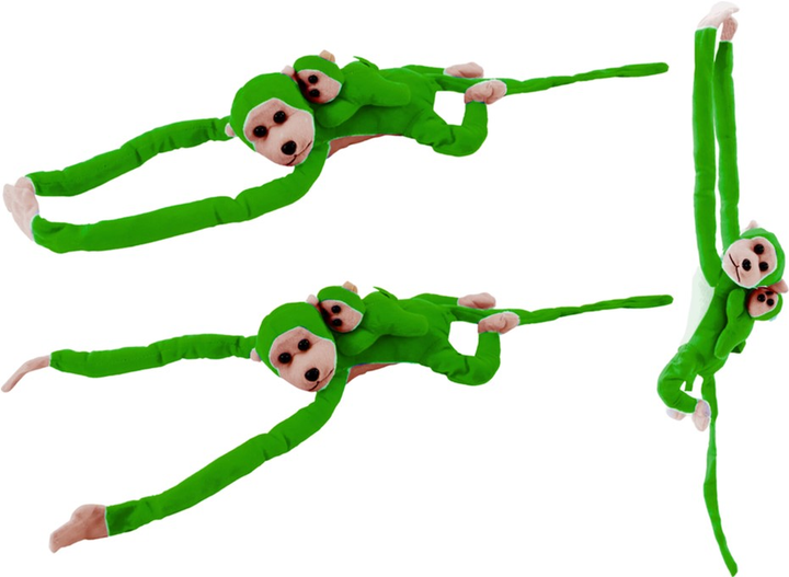 Maskotka Lean Toys Małpka z dzieckiem Zielona 90 cm 16840 (5905884451571) - obraz 4