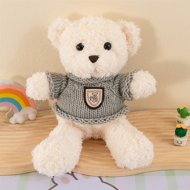 Maskotka-przytulanka Lean Toys Miś Szary 26 cm 22107 (5905991044635) - obraz 2