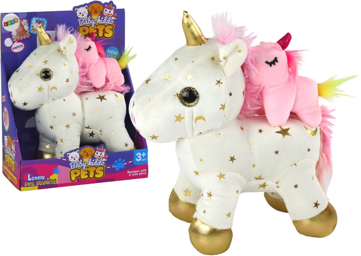 Maskotka muzyczna Lean Toys Jednorożec Biały w Gwiazdki 17691 (5905991005414) - obraz 5