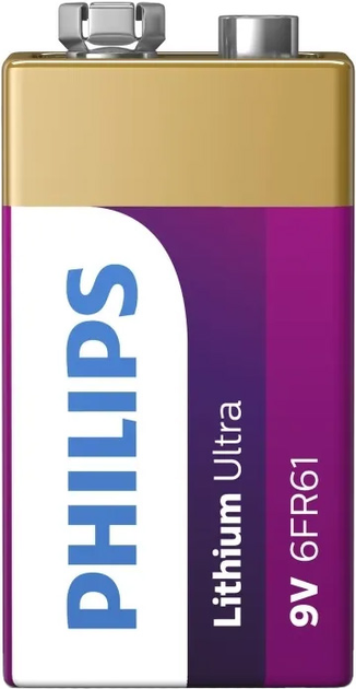 Bateria Philips Lithium Ultra 6LR61 BLI 9V 1 szt. (6FR61LB1A/10) - obraz 2