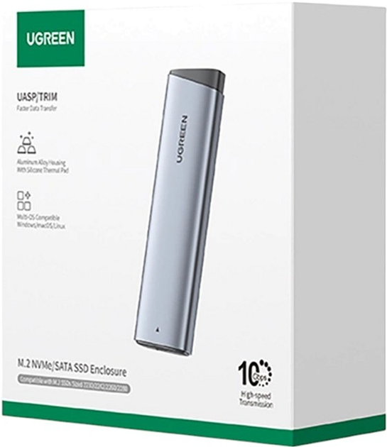 Kieszeń zewnętrzna Ugreen CM767 do M.2 NVMe/SATA SSD (6941876218134) - obraz 3