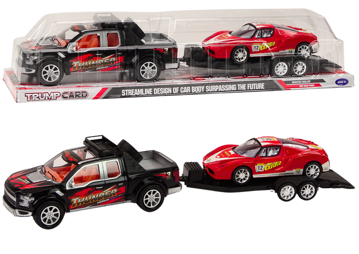 Zestaw zabawek Lean Toys Auto pickup z lawetą naczepą + Pojazd sportowy terenowy (18734) (5905991017929) - obraz 2