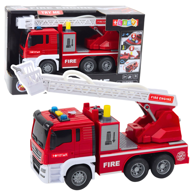Пожежна бригада Lean Toys зі стрілою та водою та світловими і звуковими ефектами 1:14 Червона (21444) (5905991038405) - зображення 2