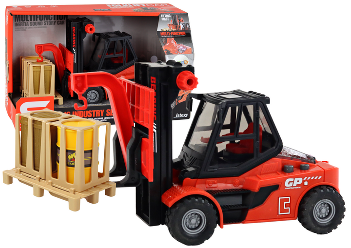 Wózek widłowy Lean Toys z ruchomymi widłami światłami i dźwiękami 1:16 Czerwony (17842) (5905991006923) - obraz 2