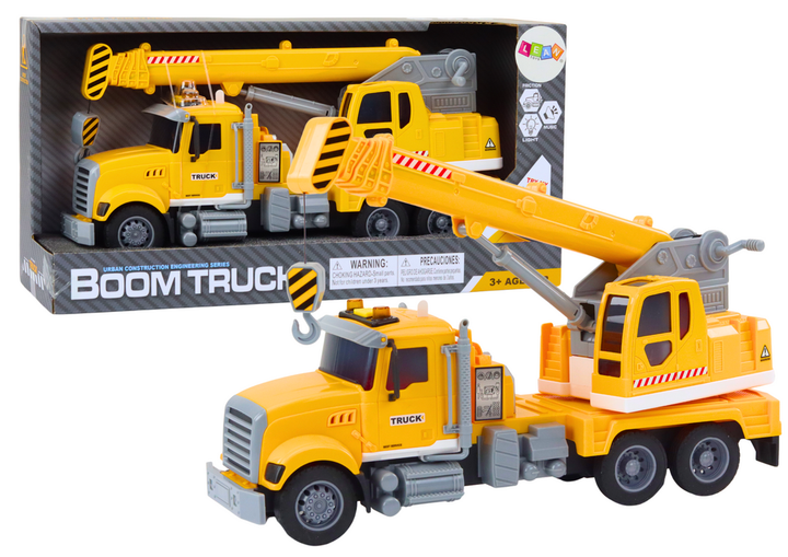 Автокран Lean Toys зі світловими та звуковими ефектами на фрикційному приводі Жовтий (18722) (5905991018308) - зображення 2