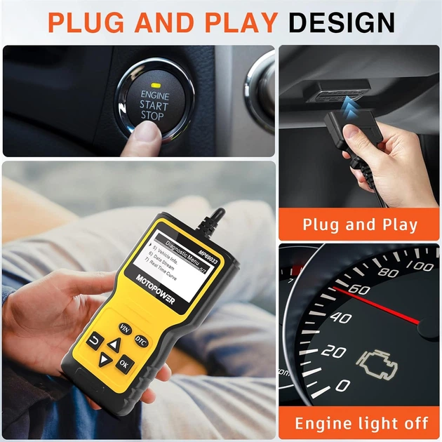 Автосканер MOTOPOWER MP69033 діагностичний автомобільний адаптер OBD-2 Yellow (R3866) - зображення 7