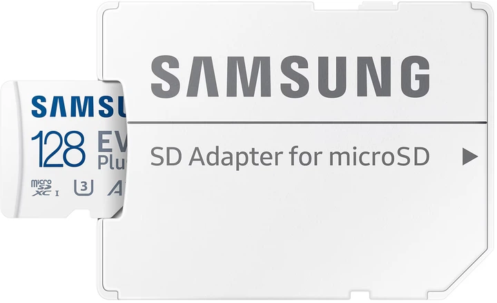 Карта памяти Samsung Evo Plus microSDXC 128GB UHS-I U3 V30 + SD-адаптер (MB-MC128SA/EU) - Фото 5 Карта памяти Samsung Evo Plus microSDXC 128GB UHS-I U3 V30 + SD-адаптер (MB-MC128SA/EU) - изображение 5
