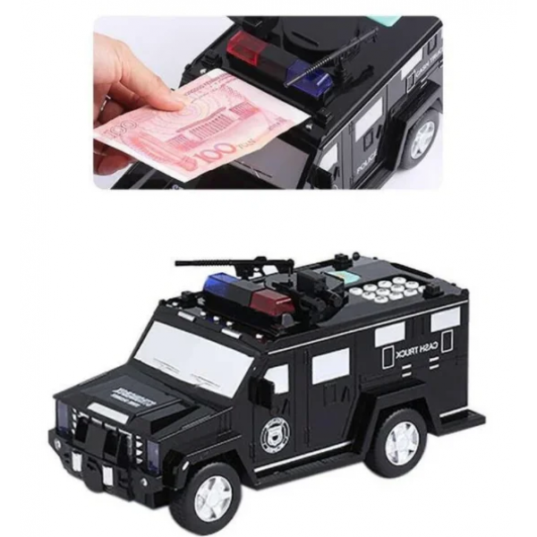 Копилка сейф машина полицейская с кодовым замком и отпечатком пальца Hummer SL-97 - изображение 2
