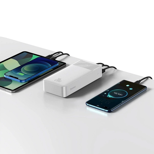 Powerbank Baseus Bipow Digital Display Overseas 20W 30000 mAh White (PPBD050402) - obraz 7