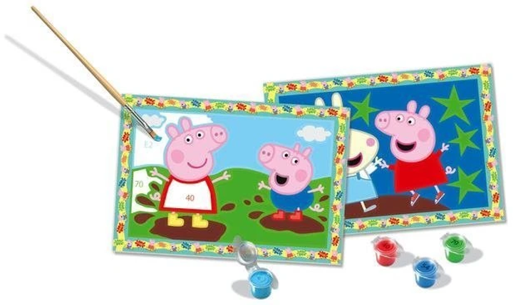 Zestaw do malowania po numerach Ravensburger CreArt Peppa Pig 2 szt (4005556202195) - obraz 4