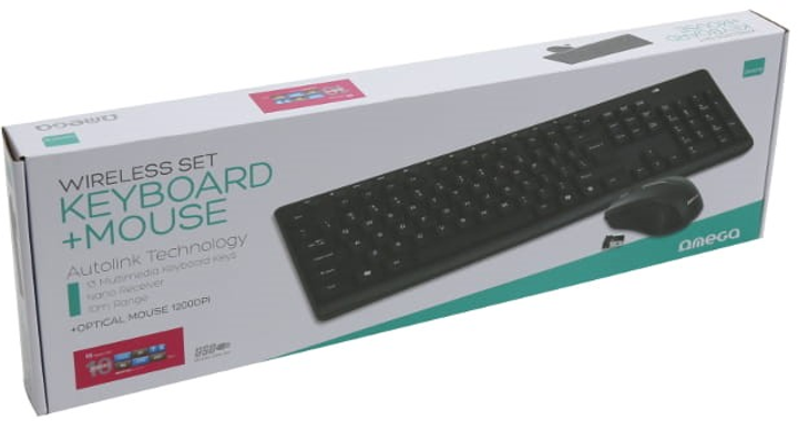 Комплект бездротовий Omega M-Media W-Less Set Wireless Black (OKM071B) - зображення 2