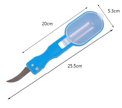 Рибочистка з ножем та контейнером Killing-fish Knife синя - зображення 7