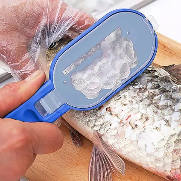 Рибочистка з ножем та контейнером Killing-fish Knife синя - зображення 2