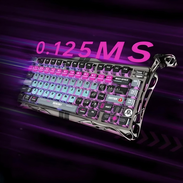 Клавиатура игровая GravaStar Mercury V75 Pro проводная с магнитными переключателями – Cyberpunk - Фото 6 Клавиатура игровая GravaStar Mercury V75 Pro проводная с магнитными переключателями – Cyberpunk - изображение 6