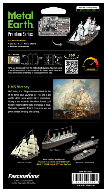 Металевий 3D конструктор "Корабель HMS Victory" - зображення 8
