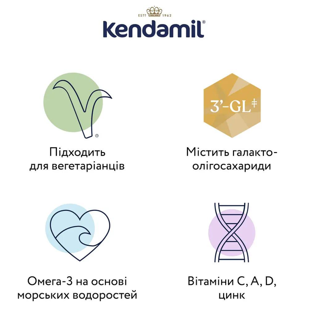 Суміш суха молочна Kendamil 1 етап (0-6 міс) 800 г - изображение 3