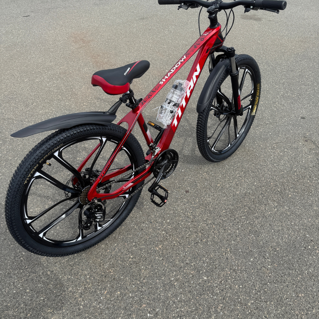 Велосипед подростоковый на литых дисках Titan 26" Shadow 2025 Рама-15,5" red-black - изображение 5