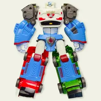 Трансформер ToyCloud Дельтатрон 20см робот 3в1, 3 машинки и прицеп 520 - изображение 6