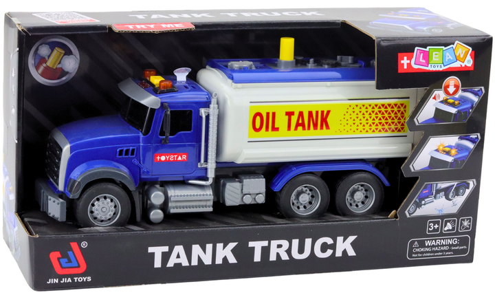 Ciężarówka cysterna Lean Toys z wodą ze światłami i dźwiękami 1:14 Niebieska (21445) (5905991038412) - obraz 1