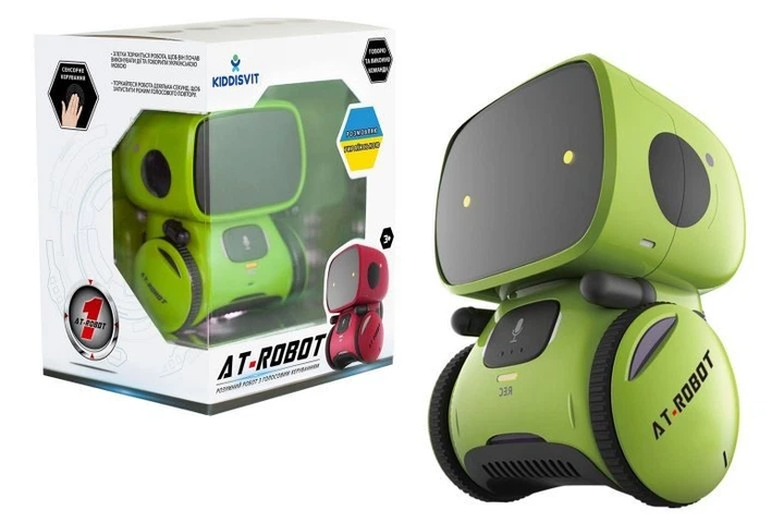 Дитяча інтерактивний робот з голосовим управлінням AT-Rоbot зелений укр. мова AT001-02-UKR "AHEAD TOYS" Kiddisvit - Фото 2 Дитяча інтерактивний робот з голосовим управлінням AT-Rоbot зелений укр. мова AT001-02-UKR "AHEAD TOYS" Kiddisvit - зображення 2