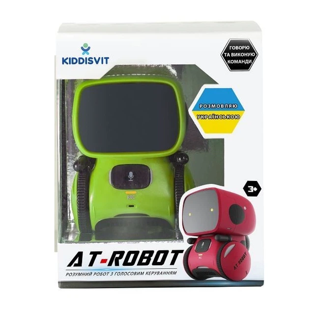 Дитяча інтерактивний робот з голосовим управлінням AT-Rоbot зелений укр. мова AT001-02-UKR "AHEAD TOYS" Kiddisvit - Фото 4 Дитяча інтерактивний робот з голосовим управлінням AT-Rоbot зелений укр. мова AT001-02-UKR "AHEAD TOYS" Kiddisvit - зображення 4