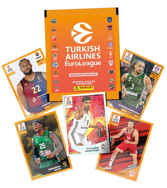 Zestaw kart kolekcjonerskich Panini Euroleague 2025: Mini Blister with 40 Stickers Total Packs 105882 (8051708023107) - obraz 3
