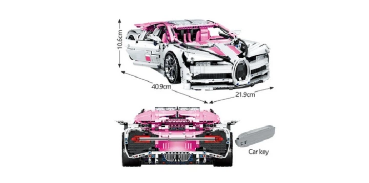 Детский развивающий конструктор, Technology, Bugatti Chiron Pink 007, 3618 дет - изображение 2