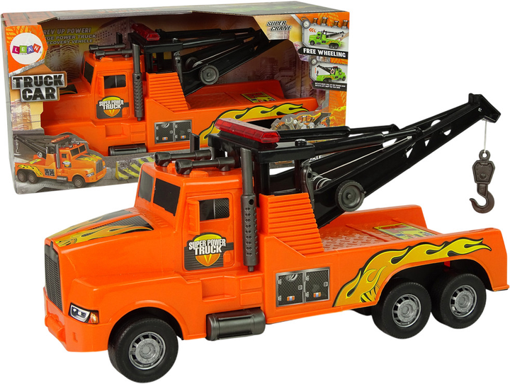 Ciężarówka holownicza Lean Toys Pomoc drogowa z liną 1:10 Pomarańczowa (9852) (5904204757744) - obraz 2