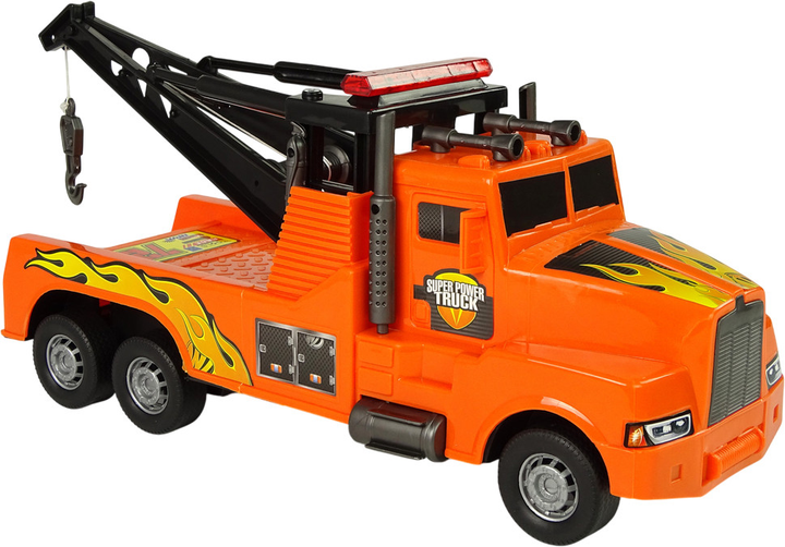 Ciężarówka holownicza Lean Toys Pomoc drogowa z liną 1:10 Pomarańczowa (9852) (5904204757744) - obraz 3