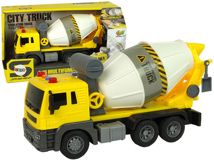 Betoniarka obrotowa Lean Toys z dźwiękiem i światłami 1:16 Żółta (11074) (5905214973971) - obraz 2