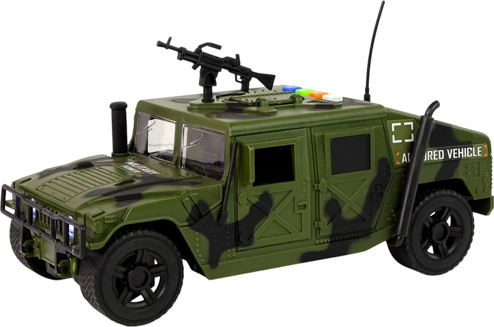 Pojazd wojskowy Lean Toys z napędem frykcyjnym, światłem i dźwiękiem Zielony (12756) (5905214977948) - obraz 3