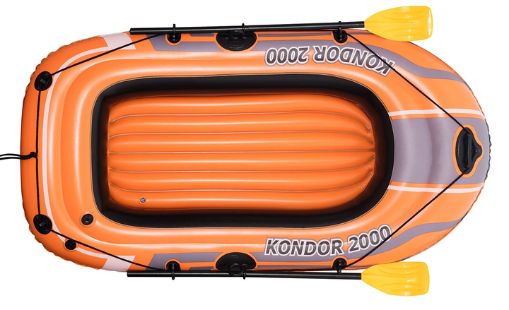 Надувний човен Bestway Hydro-Force Set 196 x 114 см 61062 Помаранчевий (6942138960068) - зображення 2