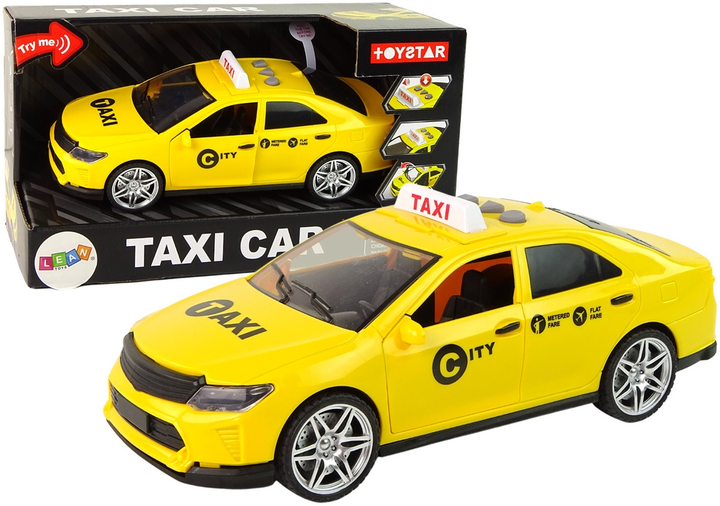 Машинка таксі Lean Toys зі звуком та світлом 1:14 жовта (15474) (5905515358521) - зображення 2