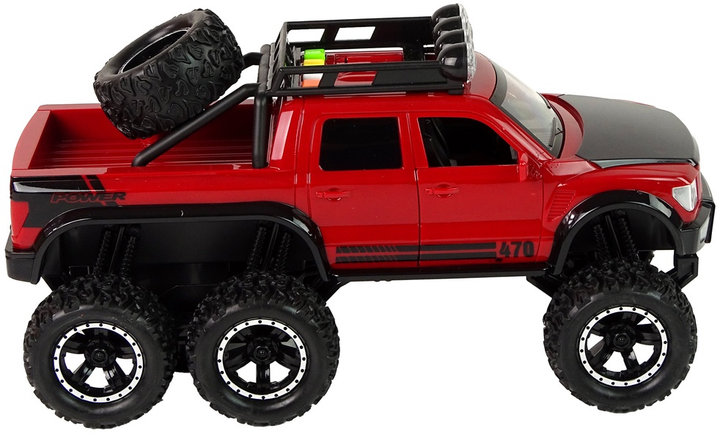 Autko terenowe Lean Toys z napędem frykcyjnym i dużymi kołami 1:16 Czerwone (15392) (5905515357692) - obraz 7