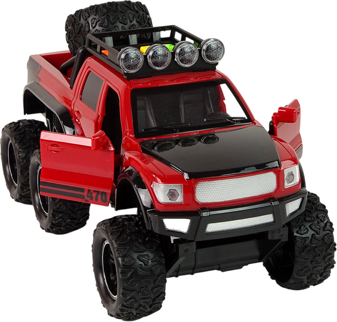 Autko terenowe Lean Toys z napędem frykcyjnym i dużymi kołami 1:16 Czerwone (15392) (5905515357692) - obraz 8