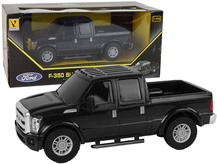 Samochód Lean Toys Ford F350 Pick Up z napędem frykcyjnym 1:28 Czarny (13822) (5905515359467) - obraz 2