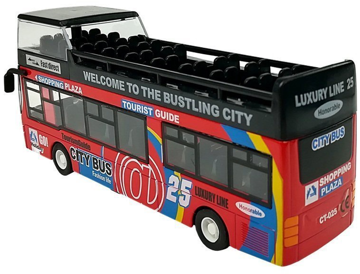 Autobus piętrowy Lean Toys z dźwiękiem i otwieranymi drzwiami 1:32 Czerwony (7323) (5908275998525) - obraz 7