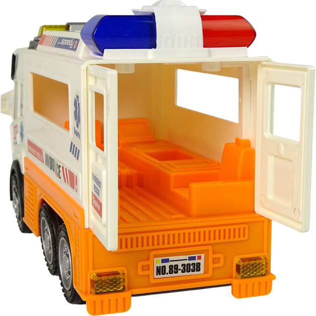Ambulans autko Lean Toys na baterie ze światłem i dźwiękami (5392) (5905214979577) - obraz 4