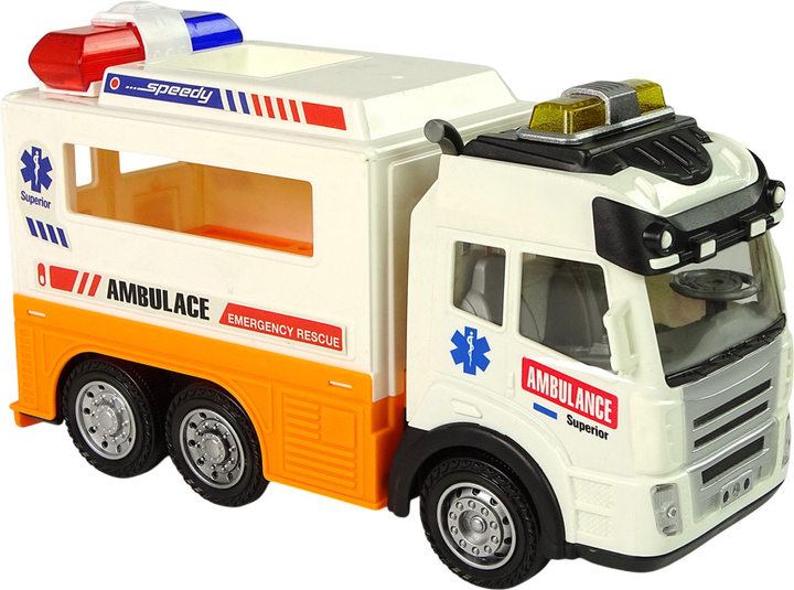 Ambulans autko Lean Toys na baterie ze światłem i dźwiękami (5392) (5905214979577) - obraz 5