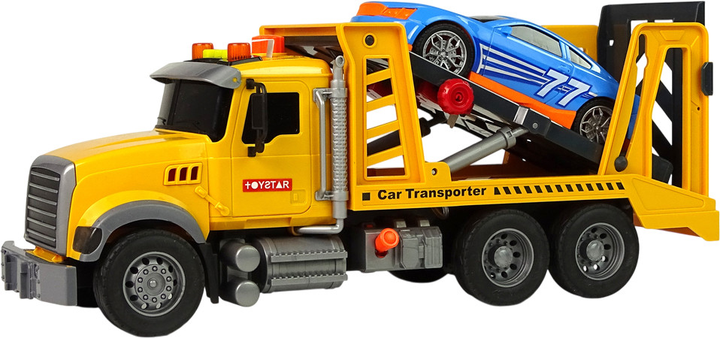 Транспортний автовоз Lean Toys з пандусом, зі звуковими та світловими ефектами жовтий (99527) (5904204755498) - зображення 3