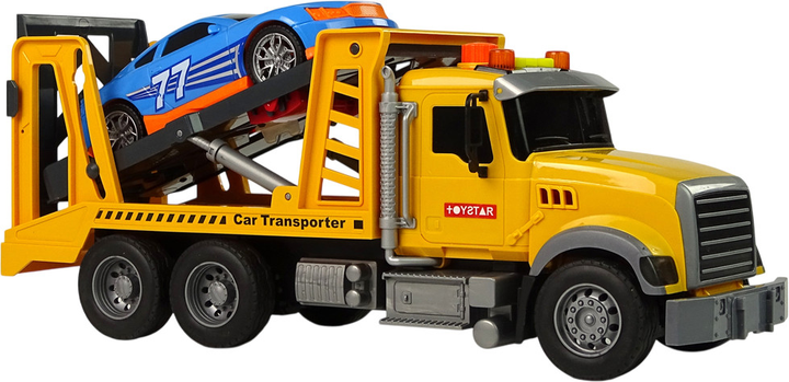 Транспортний автовоз Lean Toys з пандусом, зі звуковими та світловими ефектами жовтий (99527) (5904204755498) - зображення 5