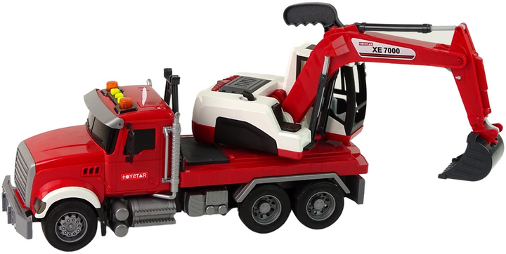 Ciężarówka z koparką Lean Toys ze dźwiękiem i światłami (15486) (5905515358644) - obraz 4