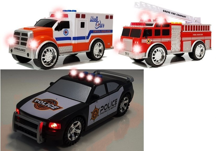 Zestaw samochodzików służb specjalnych Lean Toys wóz strażacki, samochód policyjny, karetka pogotowia (4459) (5905323219250) - obraz 6