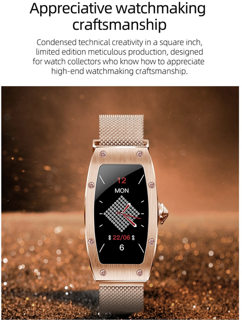 Smartwatch Kumi K18 Swarovski Gold (KU-K18/GD) (K18GD210106083) - Outlet - obraz 6