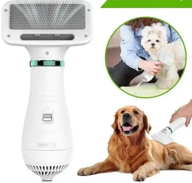 Фен гребінець для тварин Pet Grooming Dryer щітка для вичісування вовни з функцією сушіння - зображення 2